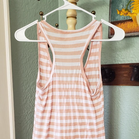 Pink/White Ruffle Button Racerback Top - Picture 2 of 4